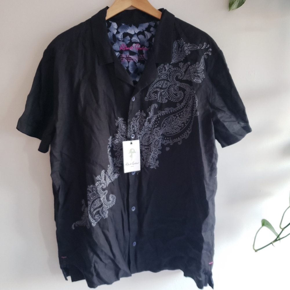 Robert Graham Black Paisley Casual Button Down Shirt